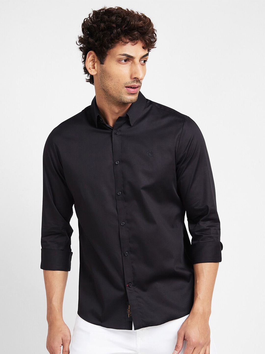 

Being Human Spread Collar Slim Fit Opaque Casual Shirt, Black