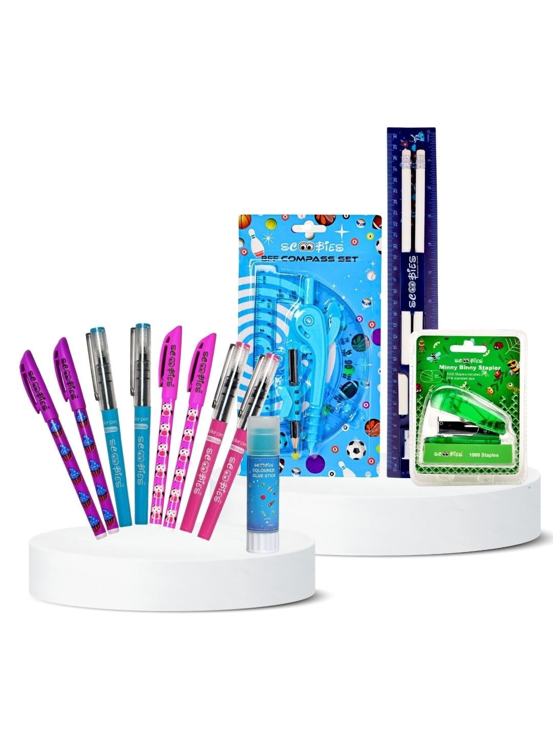 

SCOOBIES 16-Pcs School Essential Set, Blue
