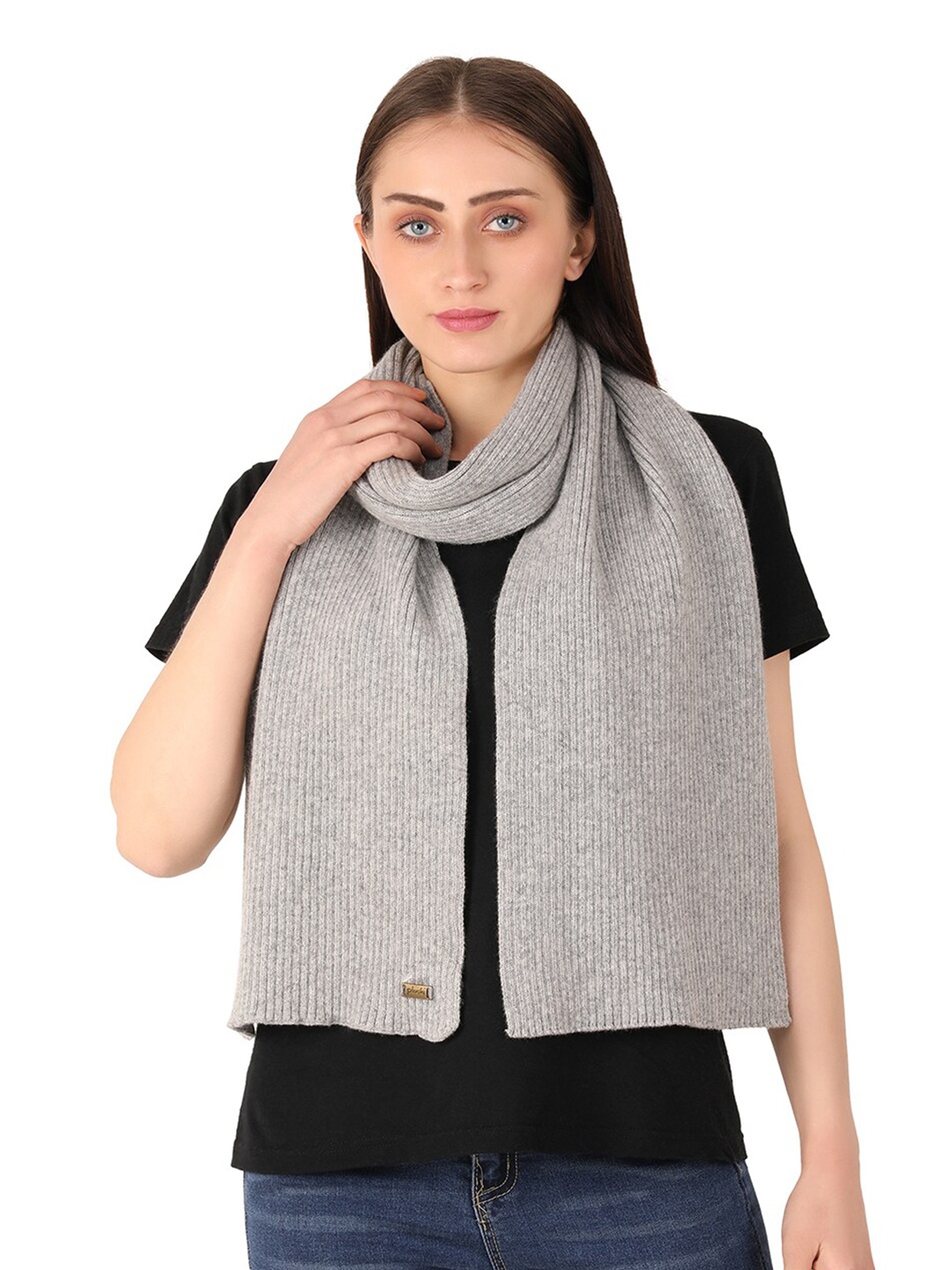 

Pluchi Women Knitted Scarf, Grey