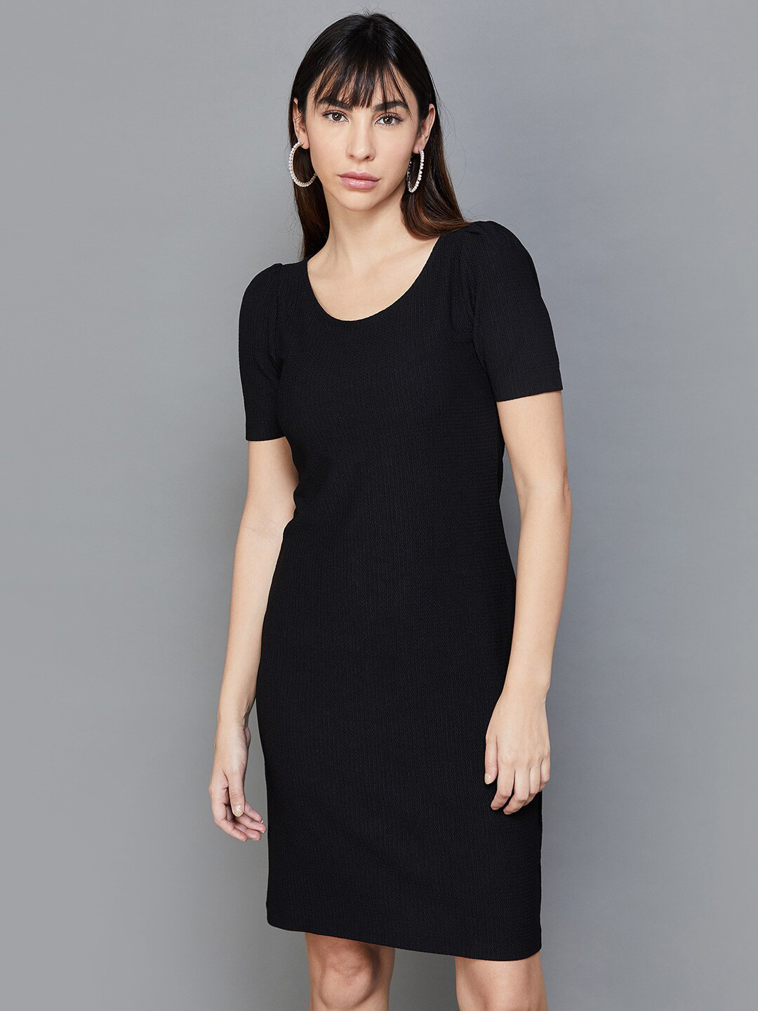 

CODE by Lifestyle Self Designed Round Neck Sheath Dress, Black
