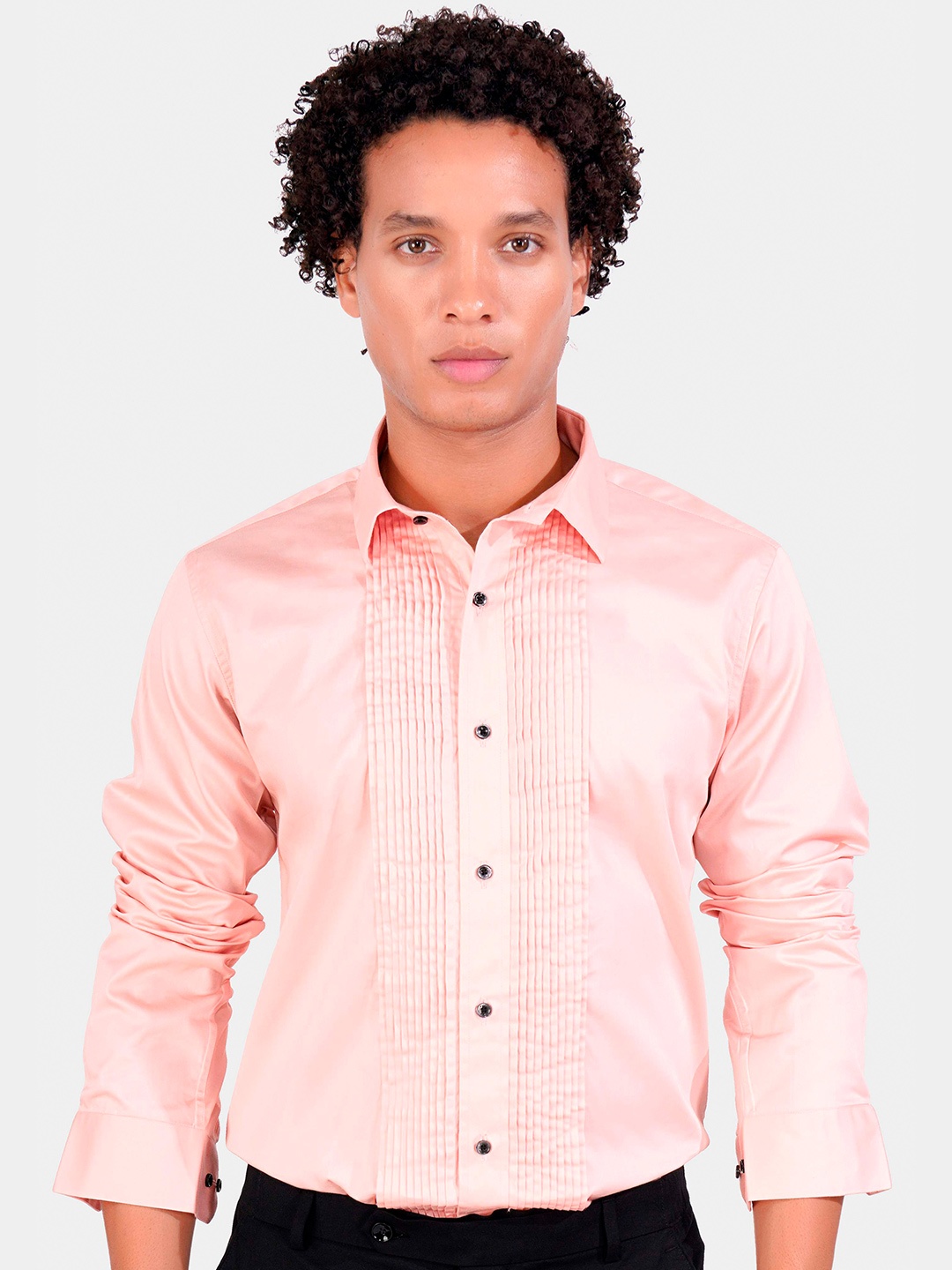 

FRENCH CROWN Standard Opaque Cotton Casual Shirt, Pink