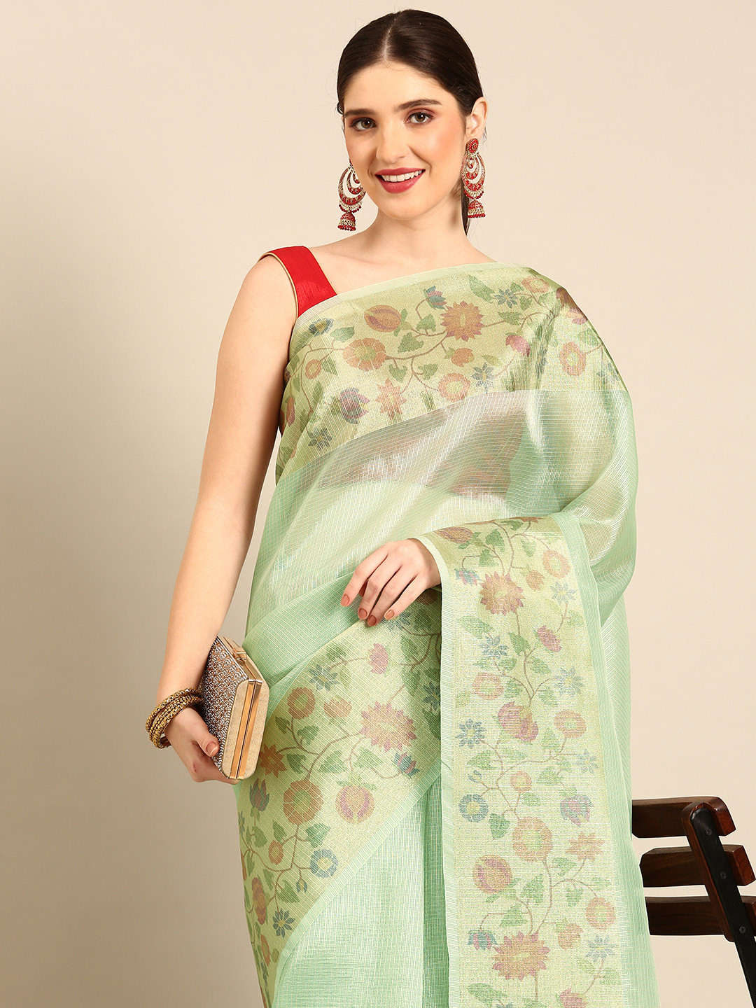 

Simaaya Woven Design Kota Saree, Green