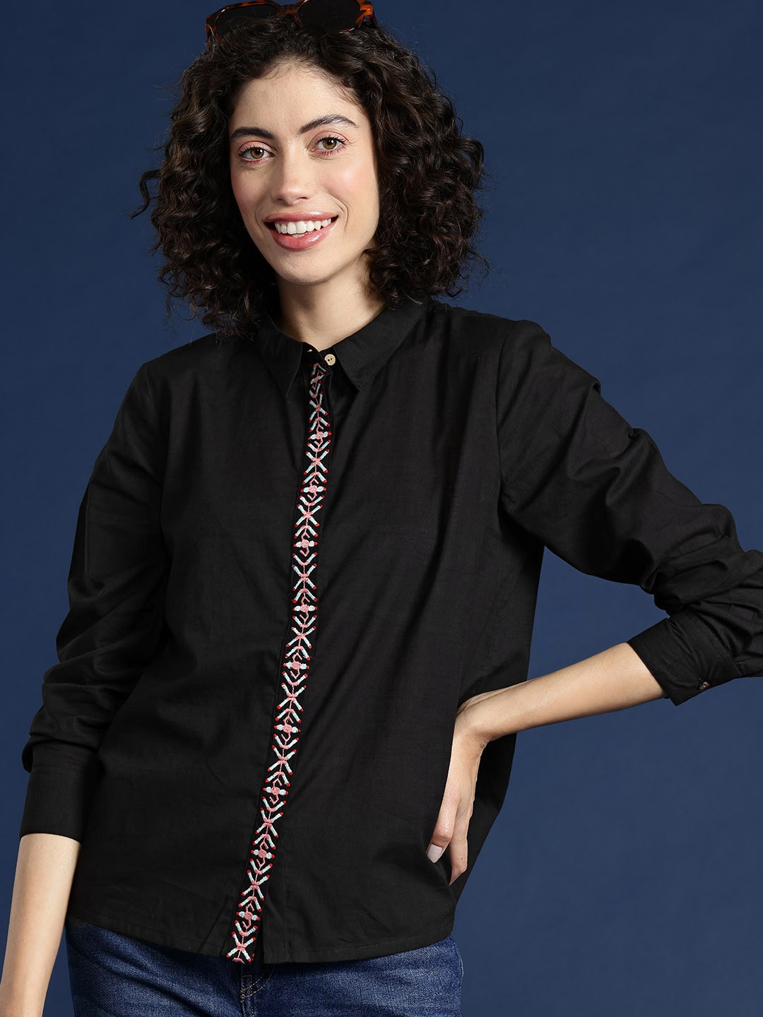 

Mast & Harbour Cotton Casual Shirt, Black