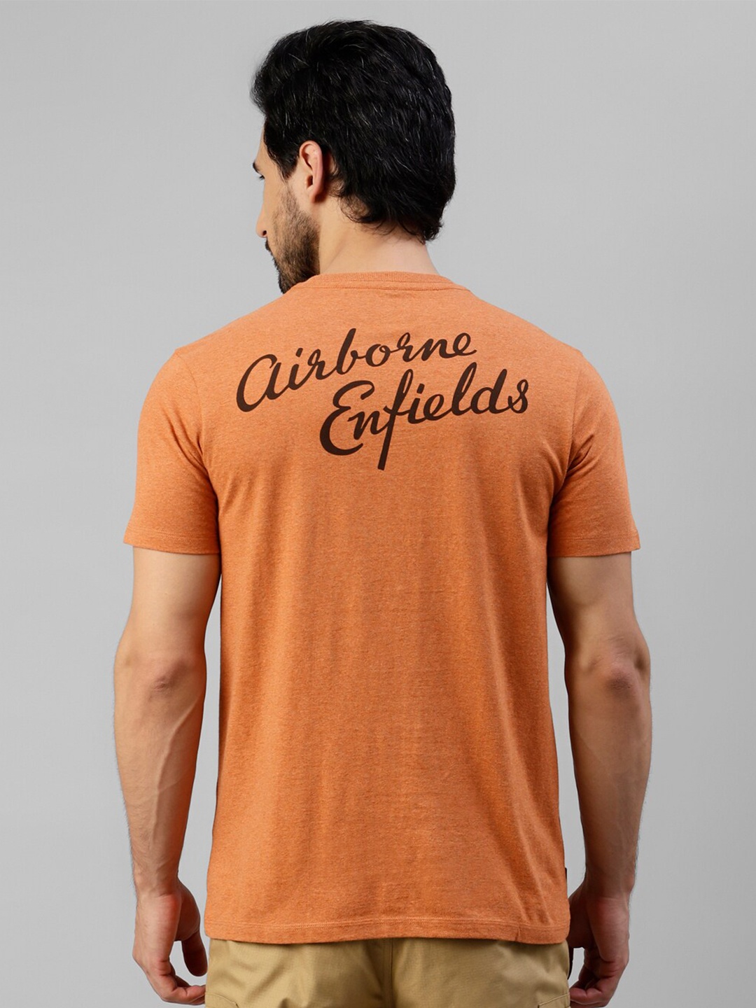 

Royal Enfield Brand Logo Printed Regular Fit Pure Cotton Casual T-shirt, Orange