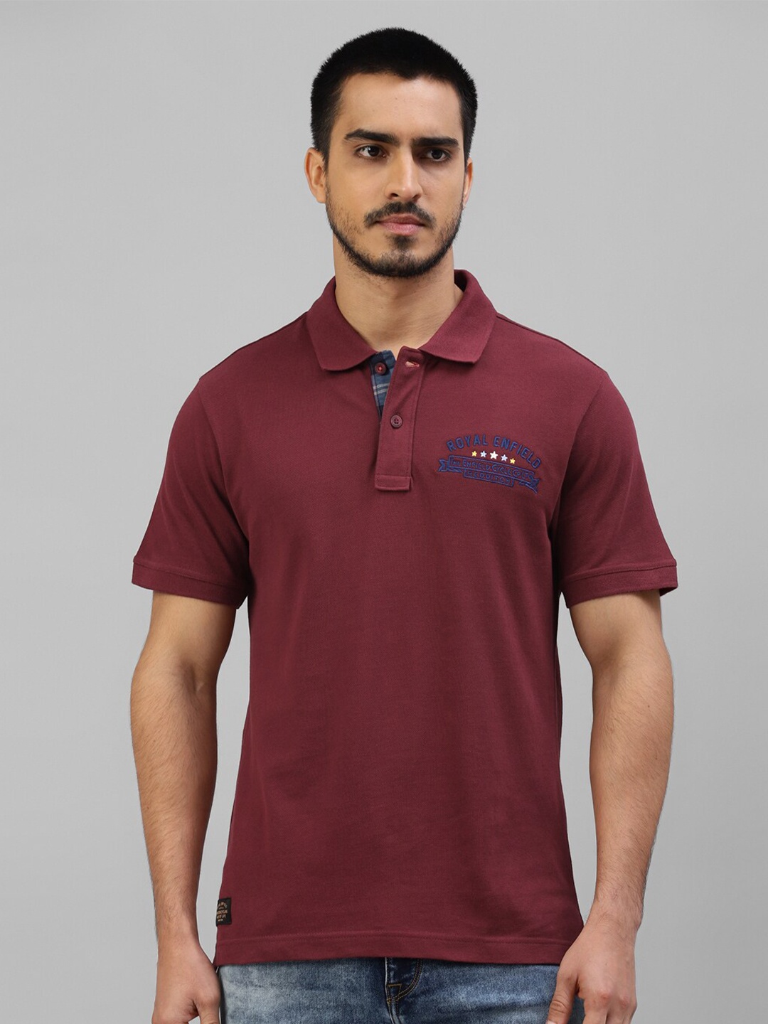 

Royal Enfield Polo Collar Regular Fit Cotton T-Shirt, Burgundy