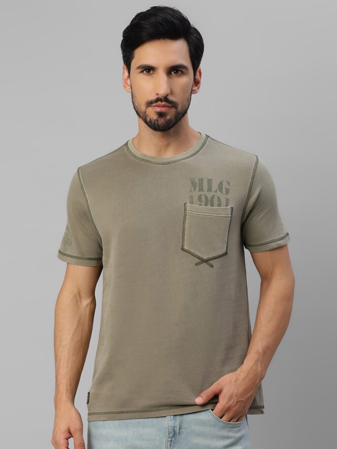 

Royal Enfield Round Neck Regular Fit Cotton T-Shirt, Olive