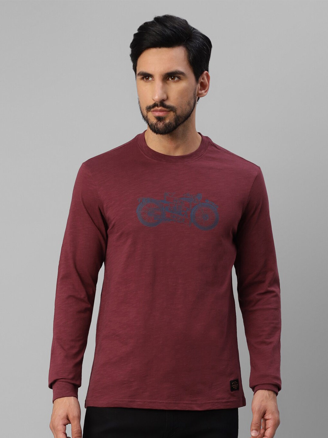 

Royal Enfield Printed Cotton T-shirt, Burgundy