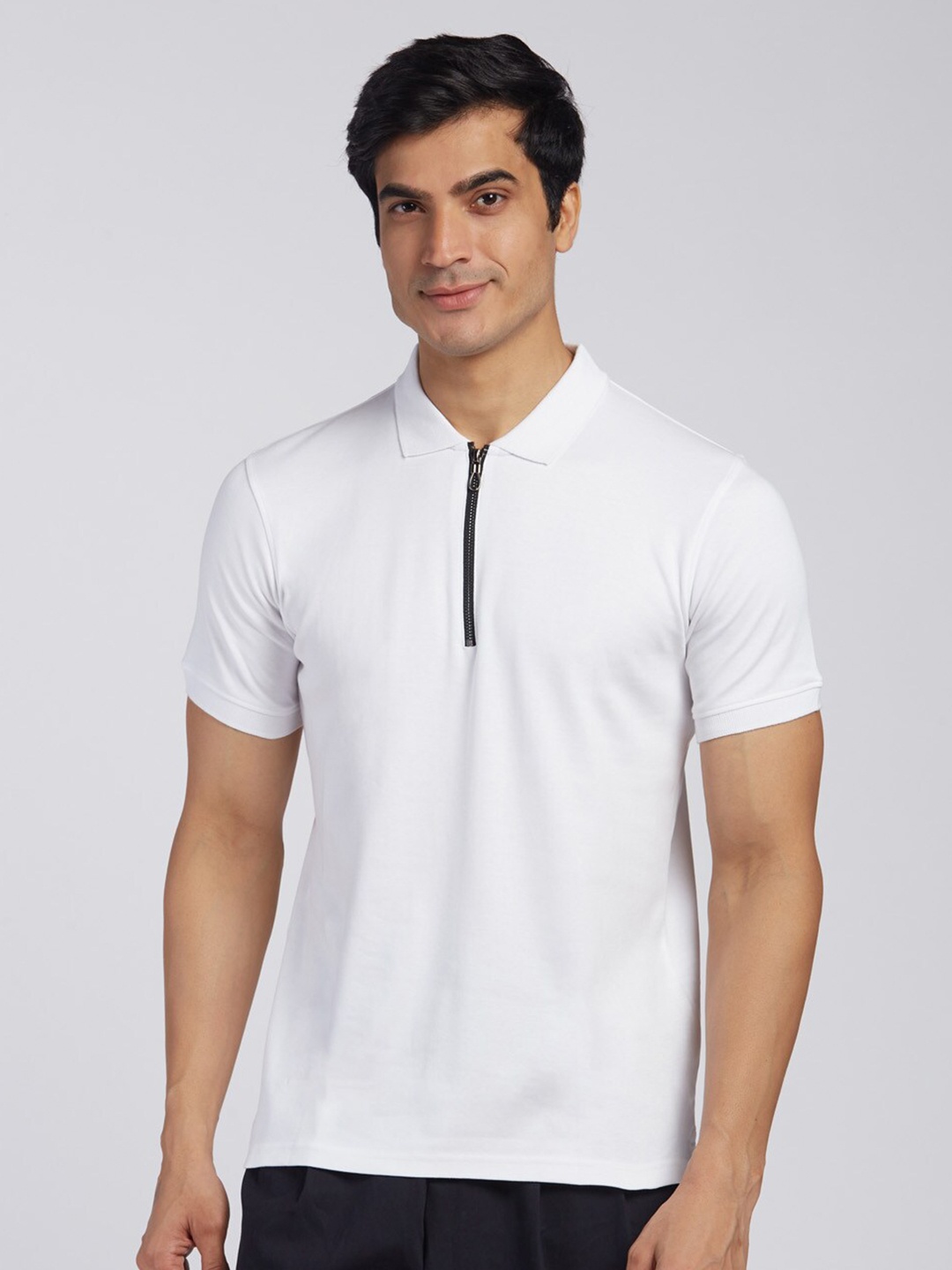 

KINGDOM OF WHITE Polo Collar Short Sleeve Pure Cotton Regular T-shirt