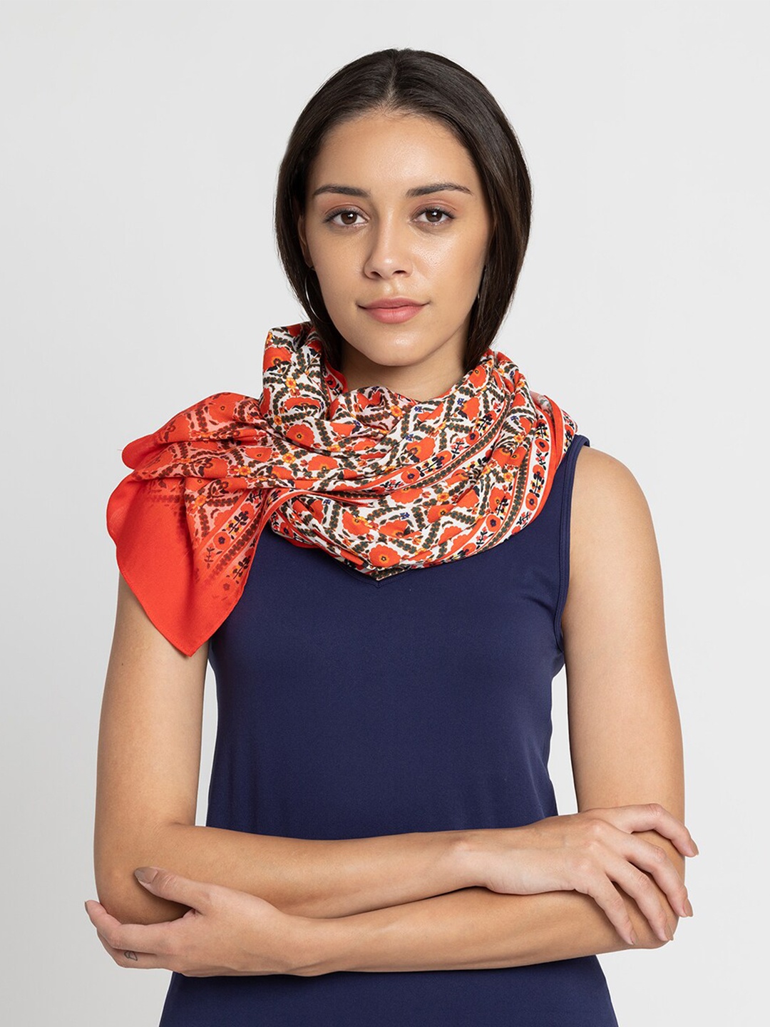 

SHAYE Women Printed Scarf, Red