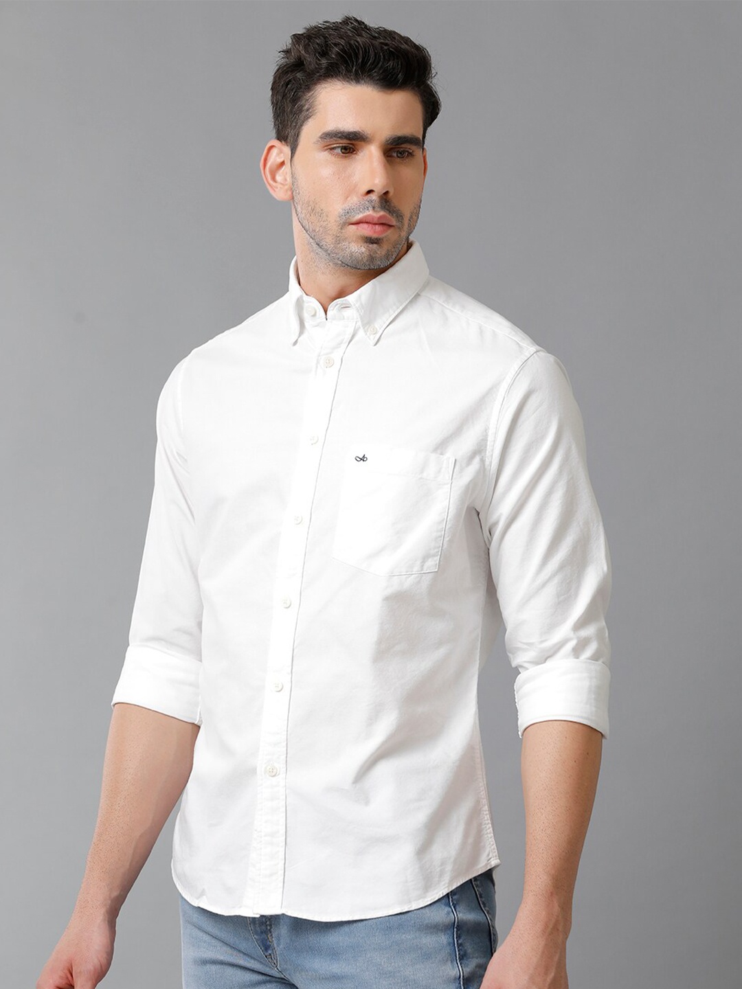 

Aldeno Comfort Oxford Button-Down Collar Long Sleeves Cotton Casual Shirt, White