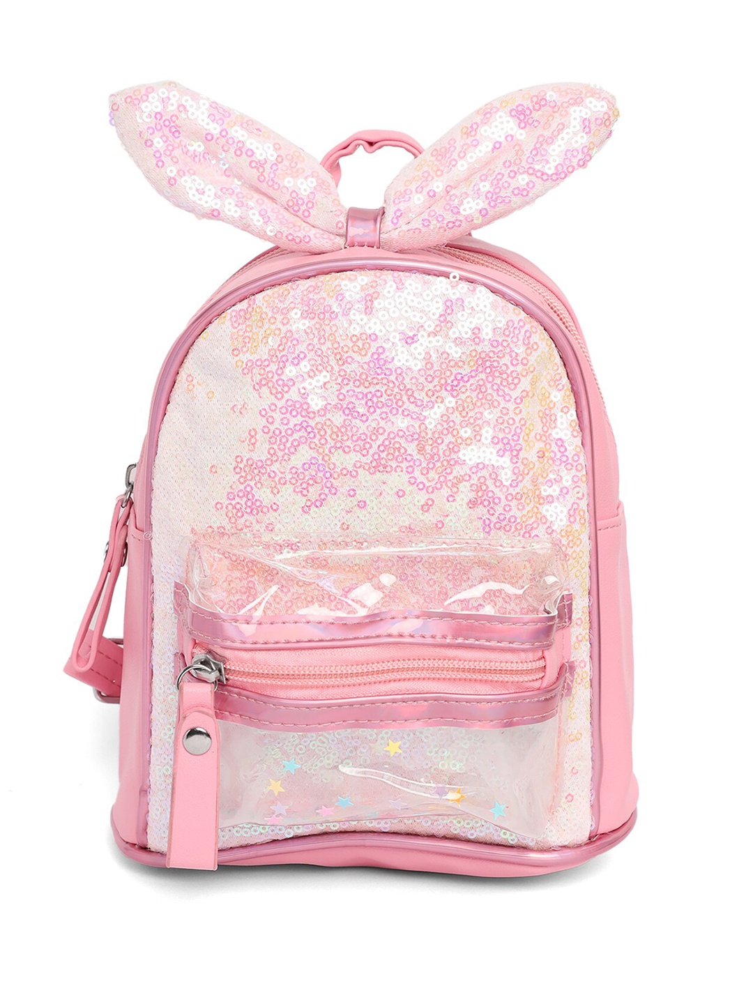 

Kids On Board Girls Sequined Embellished Rabbit Ear Detail Backpack, Pink