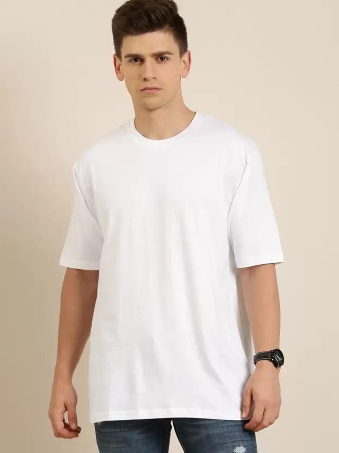 

PockMAN Bio Finish Drop Shoulder Sleeves Oversized T-shirt, White
