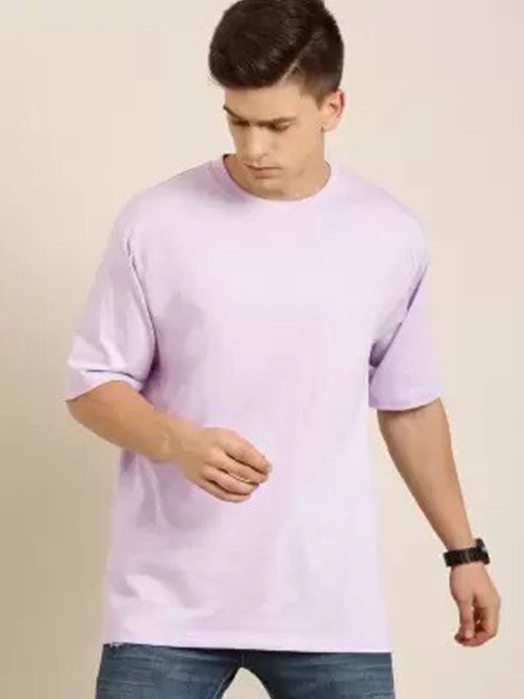 

PockMAN Bio Finish Drop Shoulder Sleeves Oversized T-shirt, Lavender