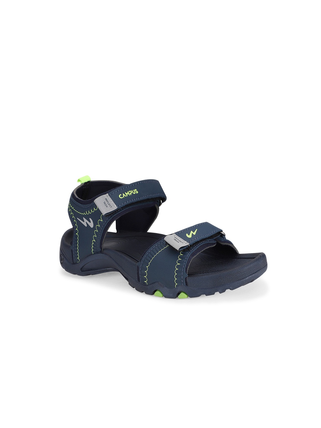 

Campus Kids Brand Logo Printed Sports Sandals With Velcro Closure, Navy blue