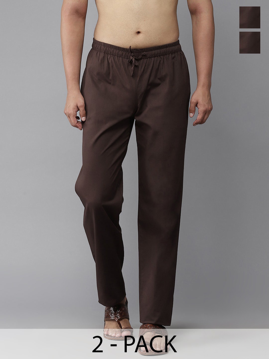 

See Designs Pack Of 2 Pure Cotton Pyjamas, Brown