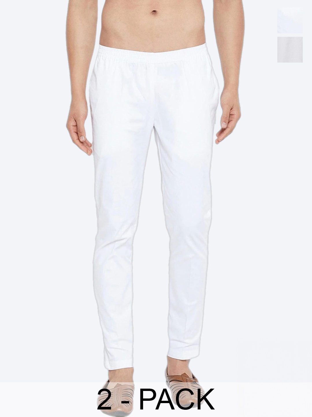 

See Designs Men Pack Of 2 Mid Rise Pure Cotton Pyjamas, White