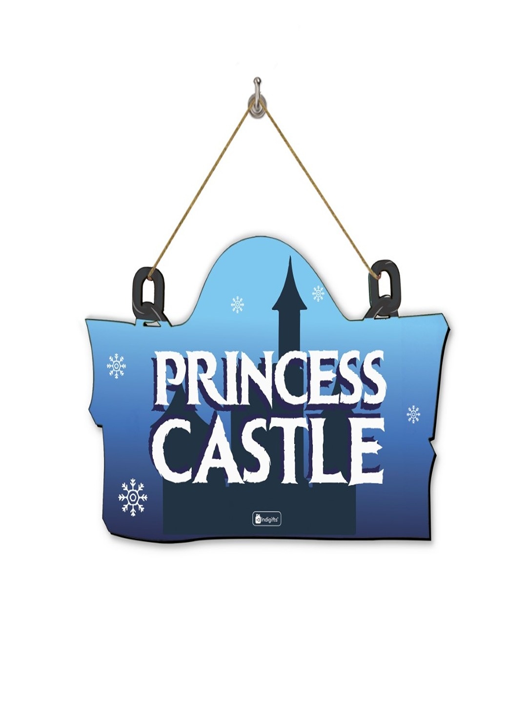 

Indigifts Turquoise Blue Princess Castle Printed Wall Hanging Decor