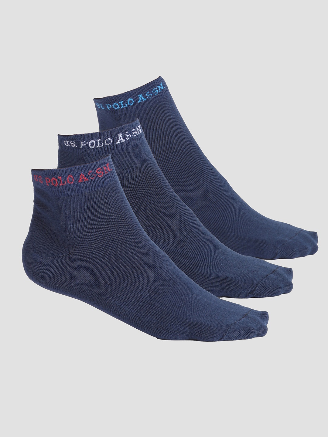 

U.S. Polo Assn. Men Pack Of 3 Ankle Length Stretch I646 Socks, Navy blue