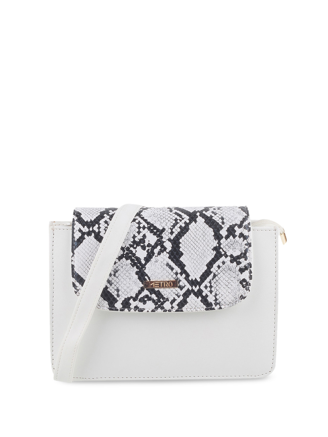 

Metro Animal Textured Structured Sling Bag, White