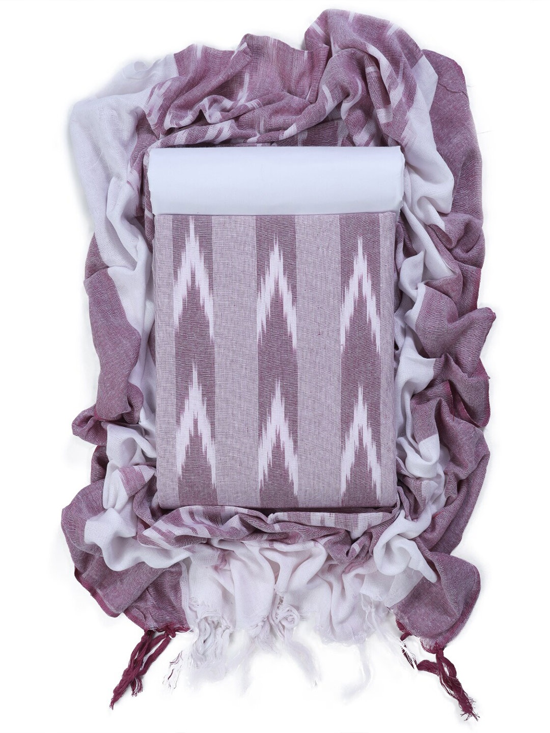 

Sun Fashion And Lifestyle Striped Pure Cotton Unstitched Dress Material, Purple