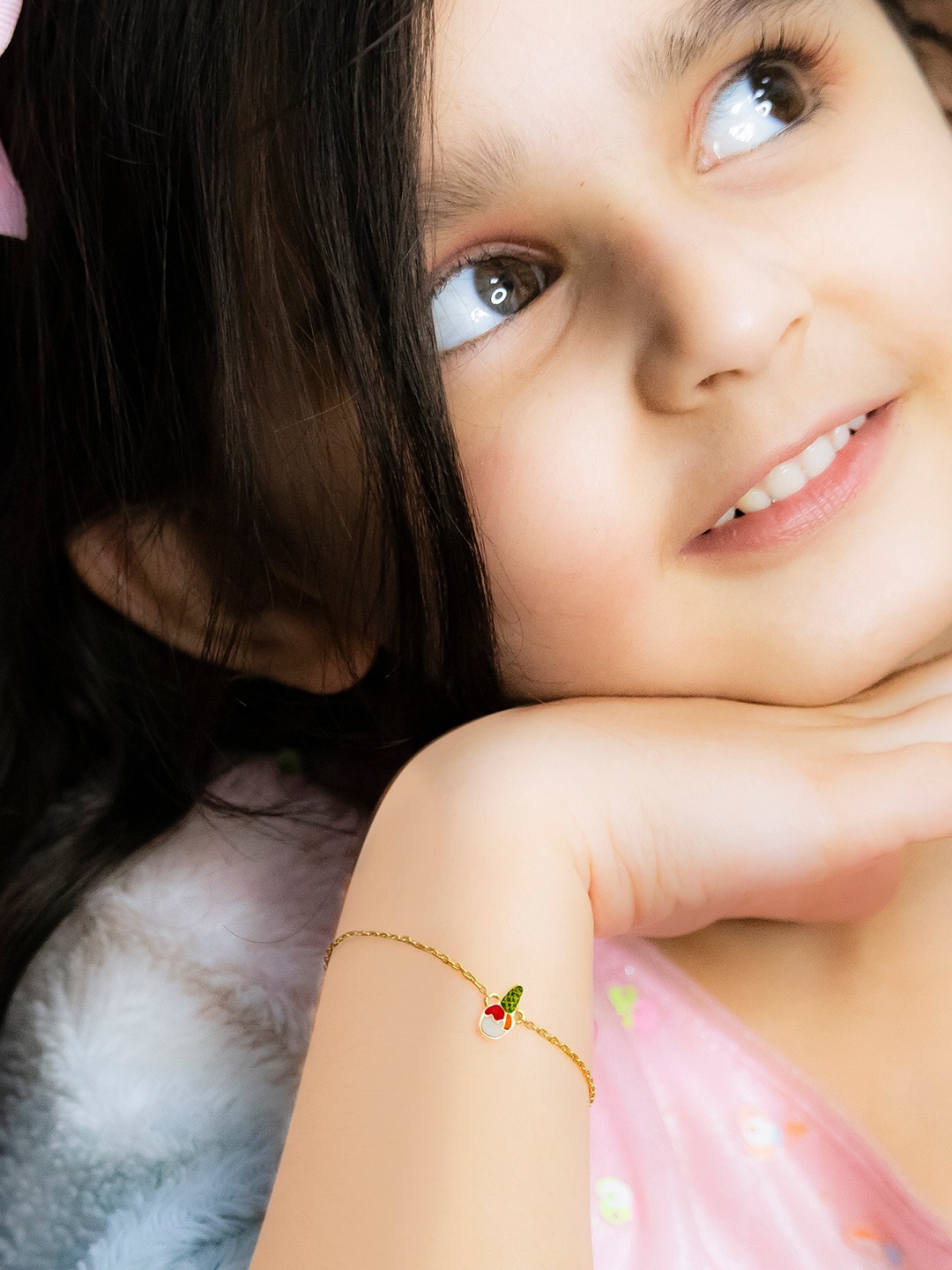 

Kicky And Perky Girls Gold Plated 925 Sterling Silver Charm Bracelet