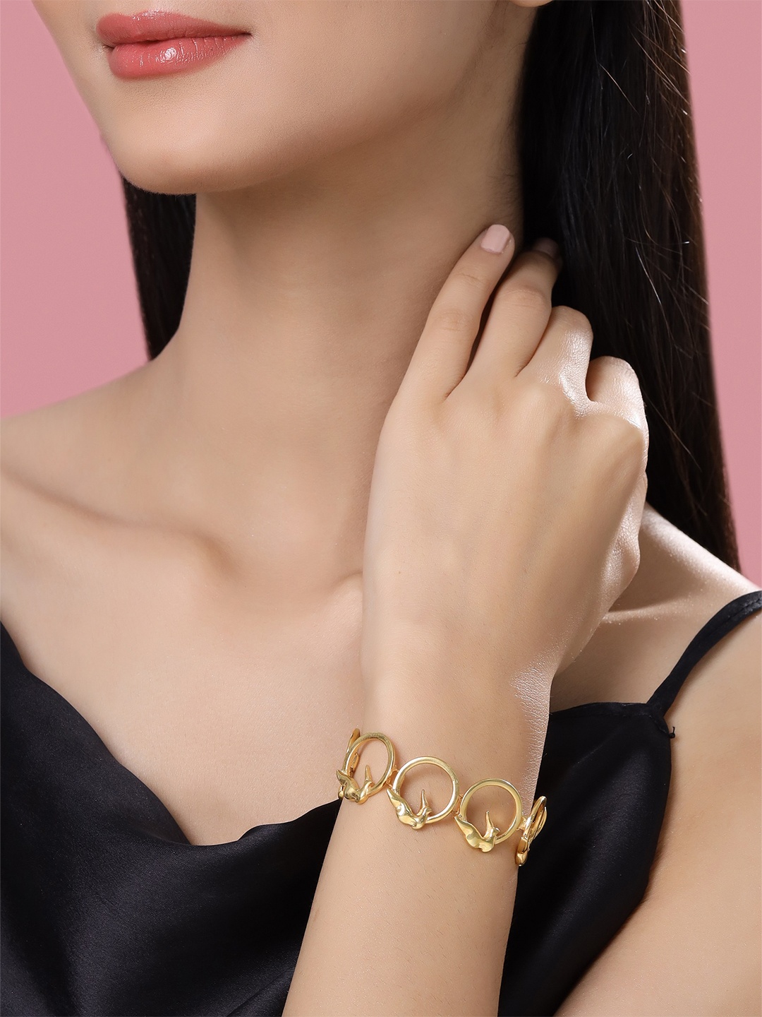 

Kicky And Perky Gold Plated 925 Sterling Silver Wraparound Bracelet