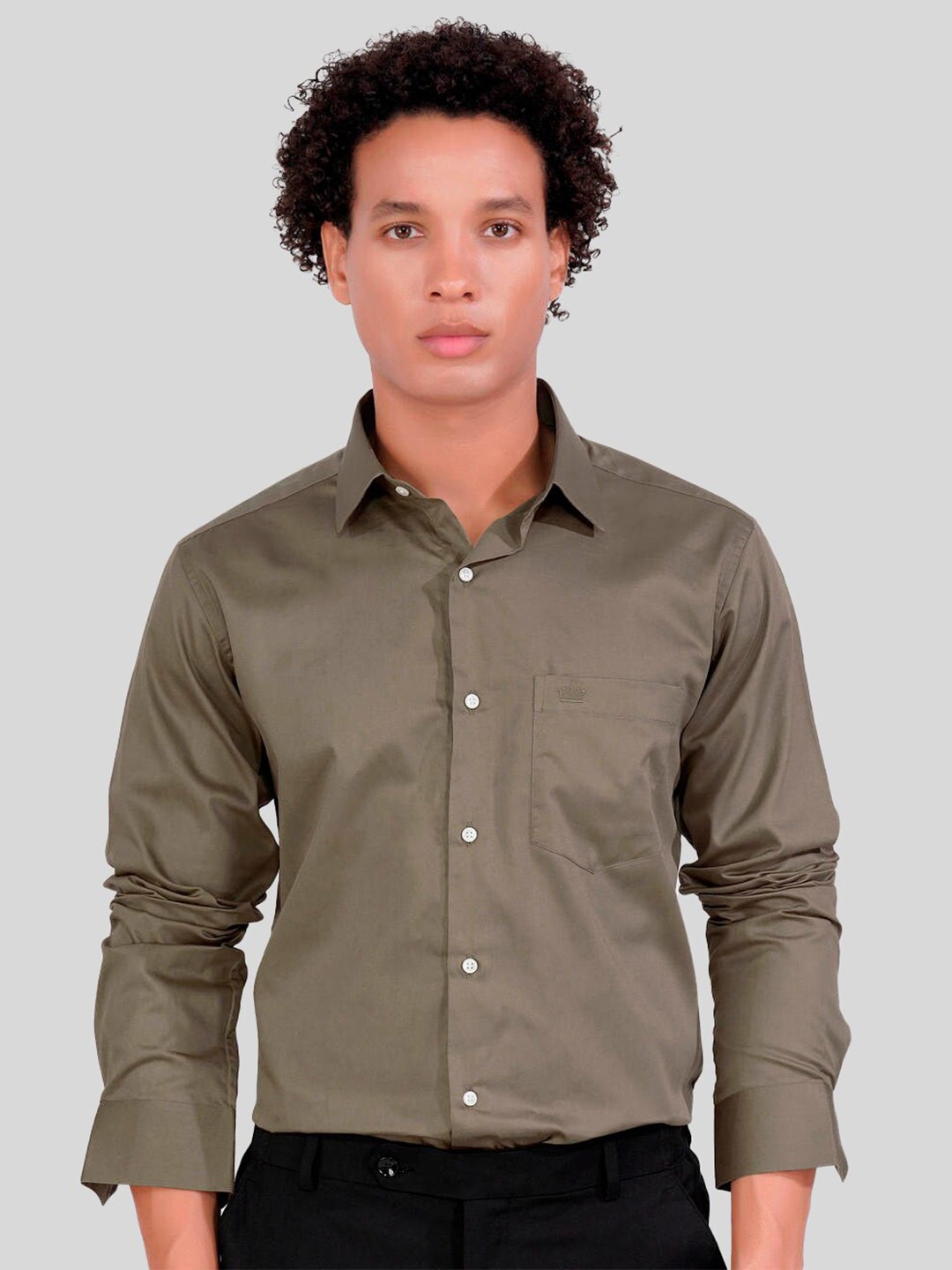 

FRENCH CROWN Standard Cotton Regular Fit Casual Shirt, Brown