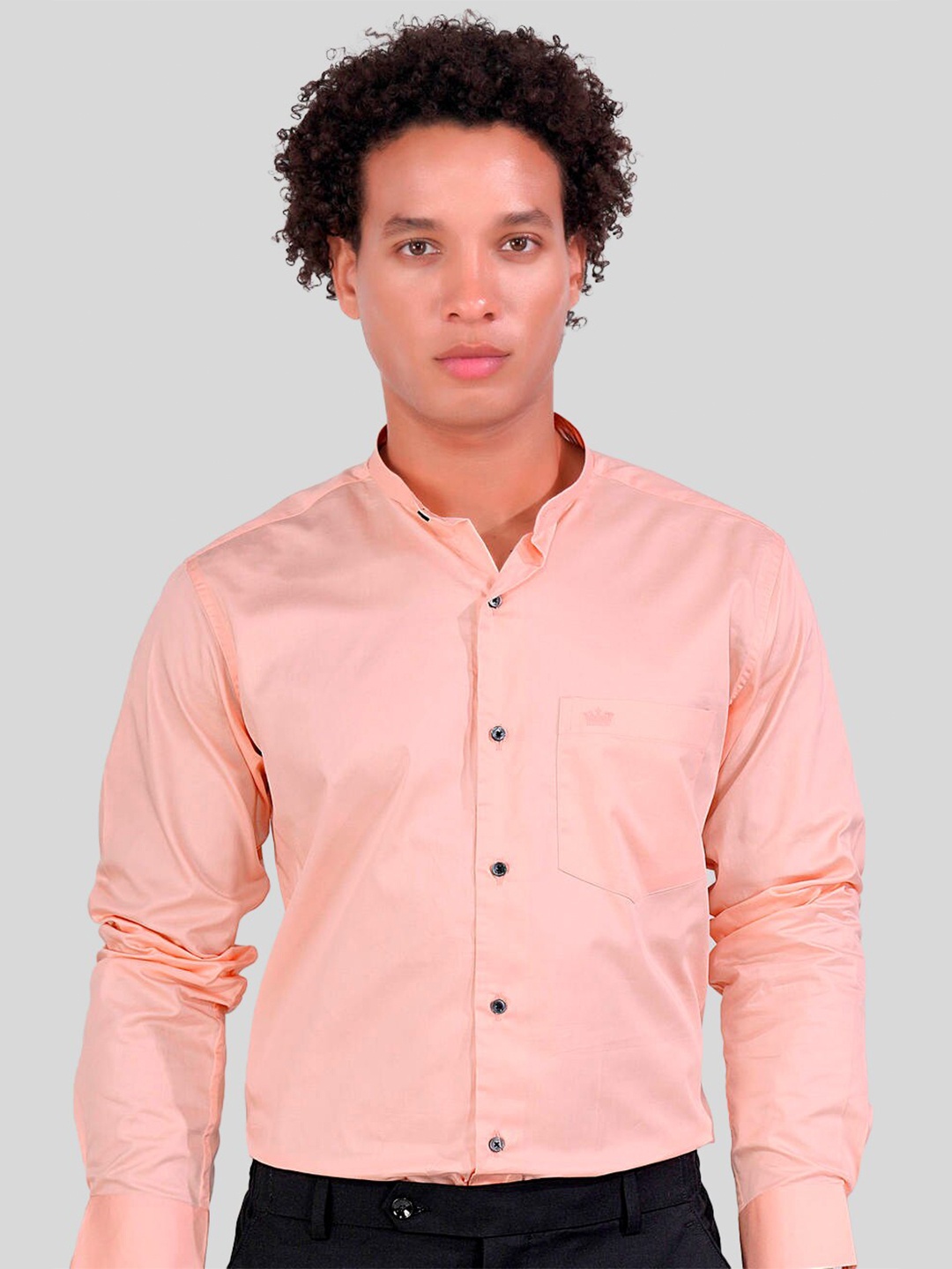 

FRENCH CROWN Men Standard Regular Fit Opaque Cotton Casual Shirt, Pink