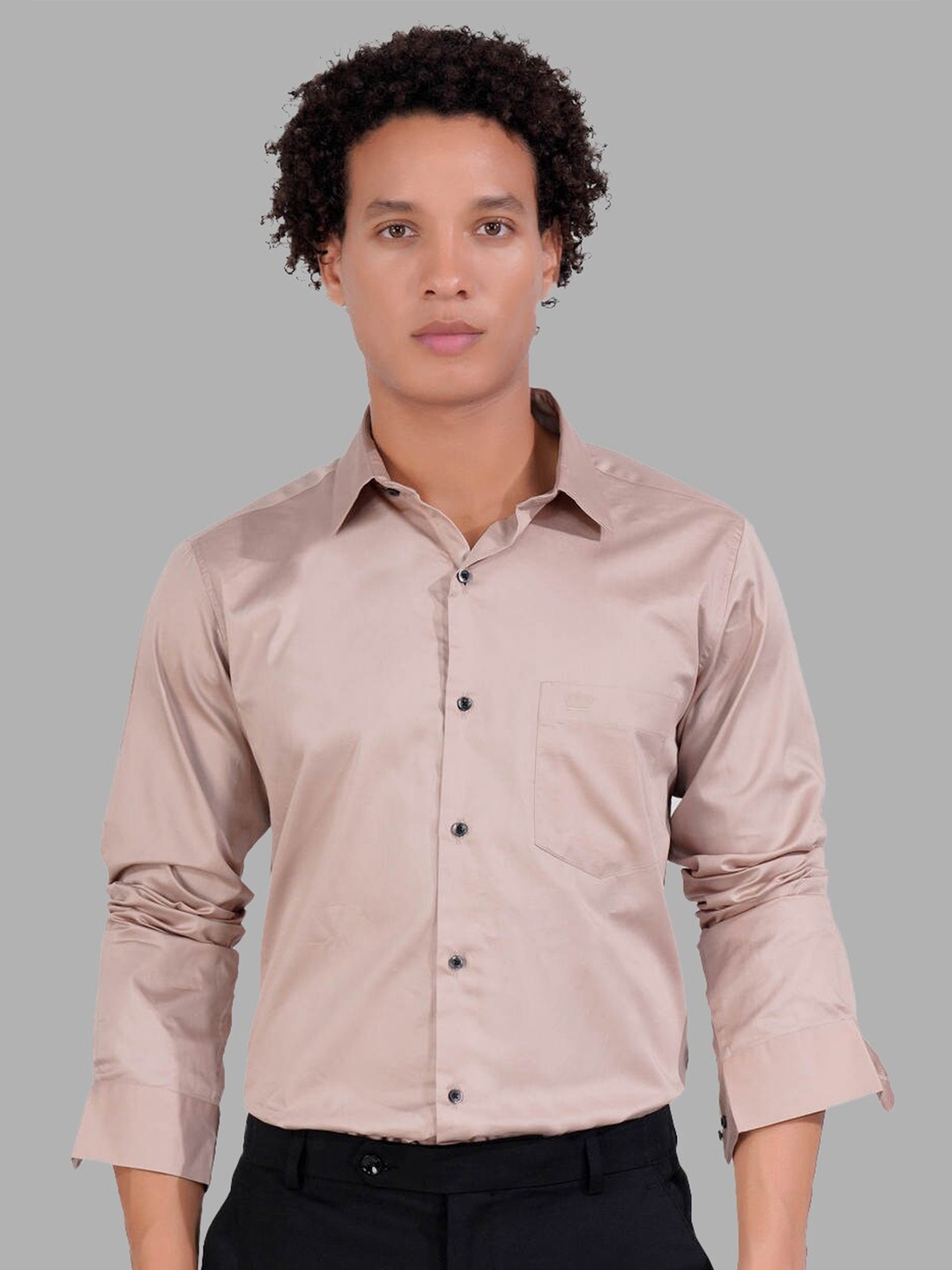 

FRENCH CROWN Standard Opaque Cotton Casual Shirt, Pink