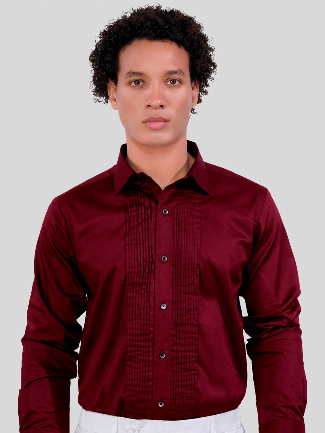 

FRENCH CROWN Men Red Standard Opaque Casual Shirt