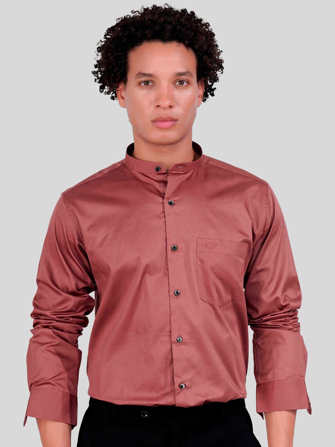 

FRENCH CROWN Standard Opaque Cotton Casual Shirt, Pink