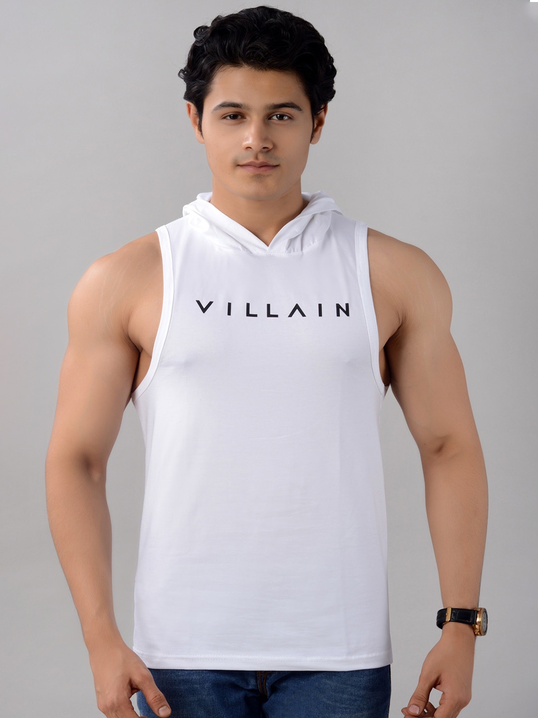 

VILLAIN Cotton Hooded Gym Vest VLNMS12M, White