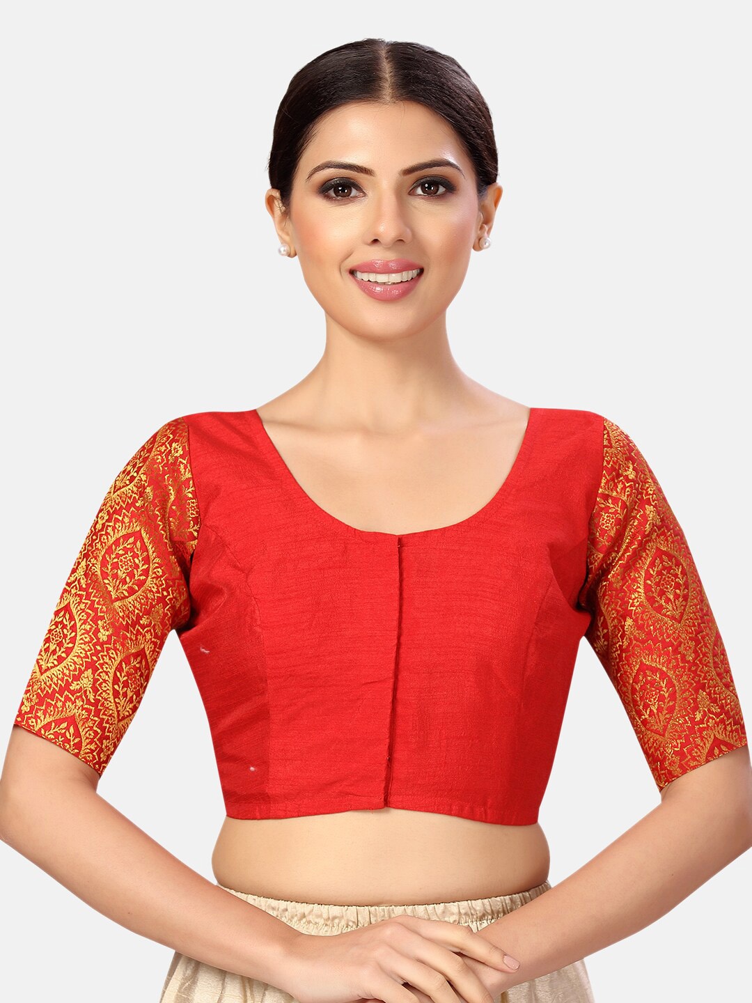 

Studio Shringaar Woven Design Saree Blouse, Red