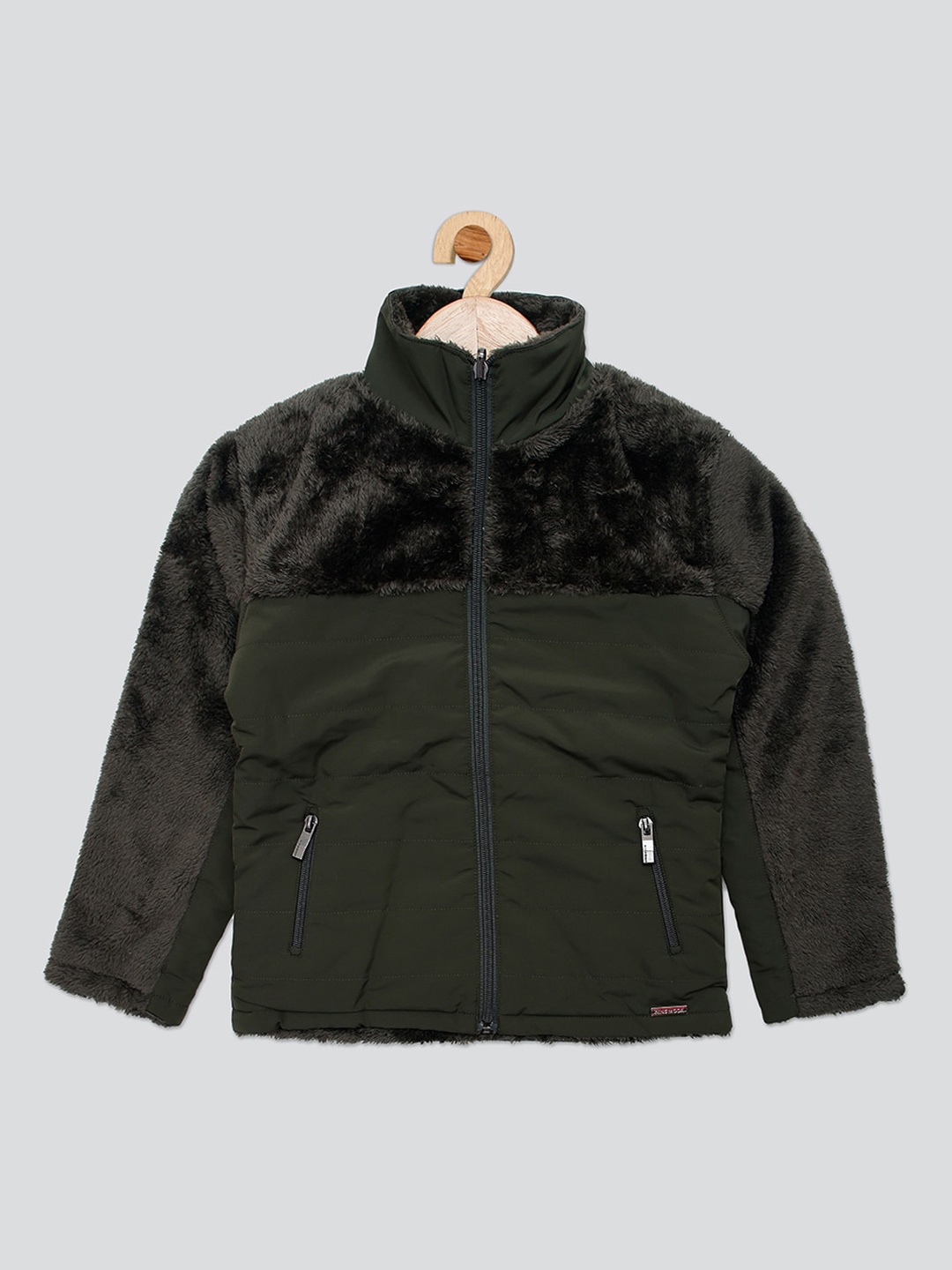 

PAMPOLINA Girls Mock Collar Padded Jacket, Olive