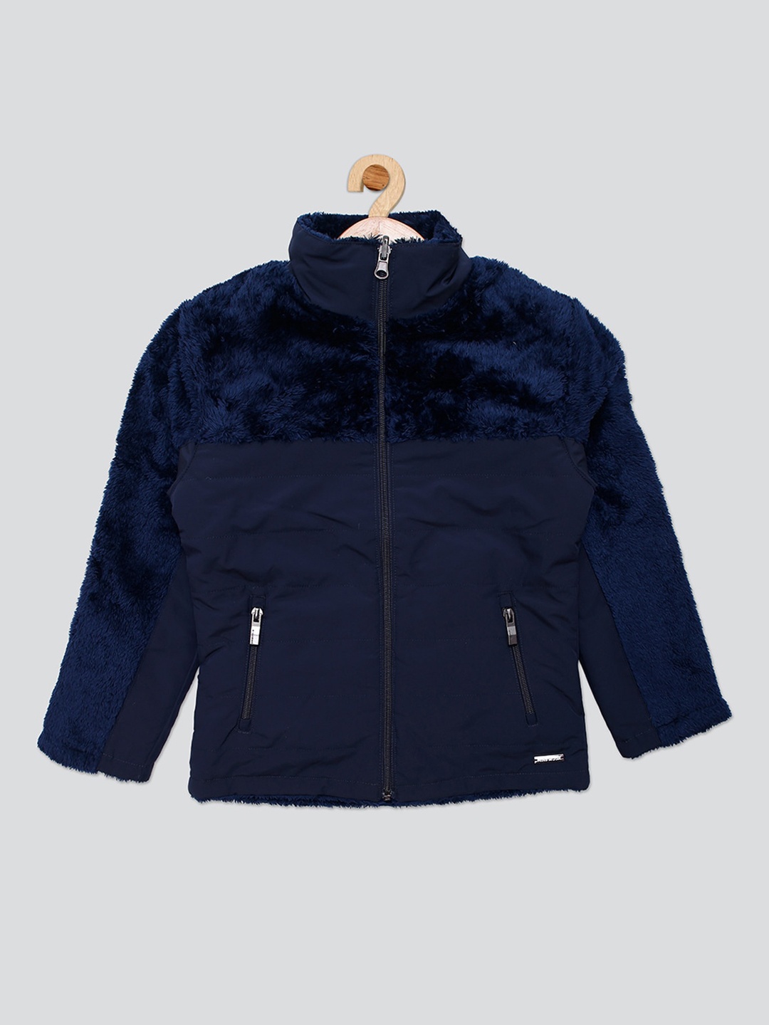 

PAMPOLINA Girls Mock Collar Quilted Jacket, Navy blue