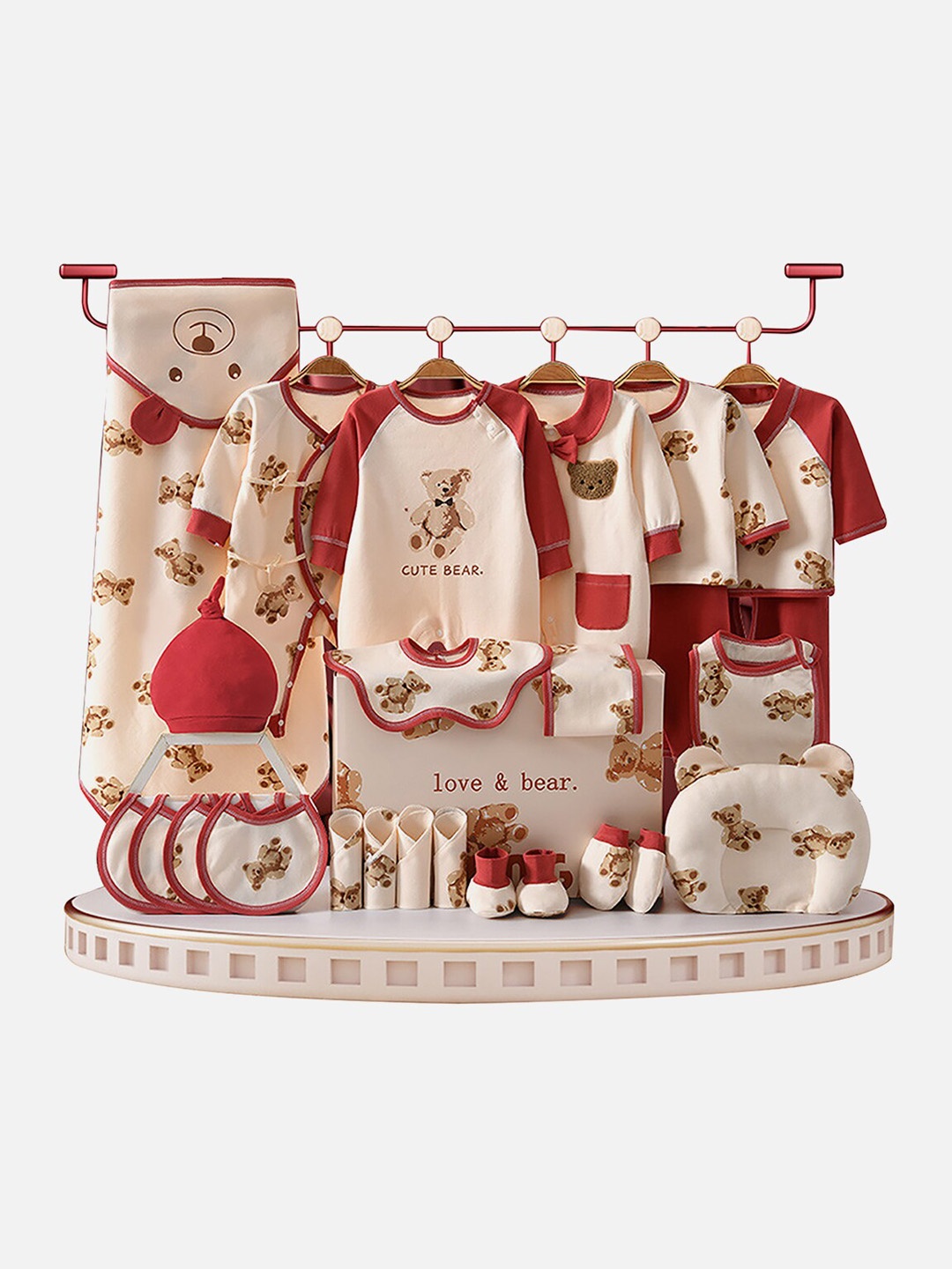

Little Surprise Box LLP Infants Pack of 26 Baby Apparel Gift Set, Cream