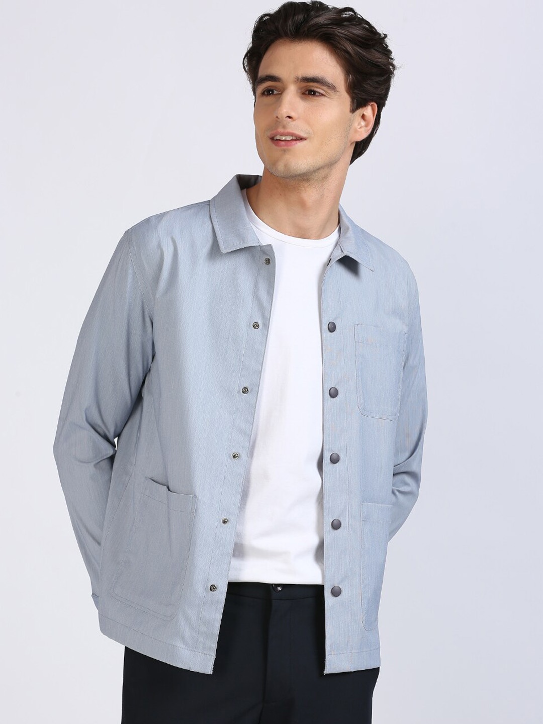 

ONEMILE Spread Collar Shacket, Blue