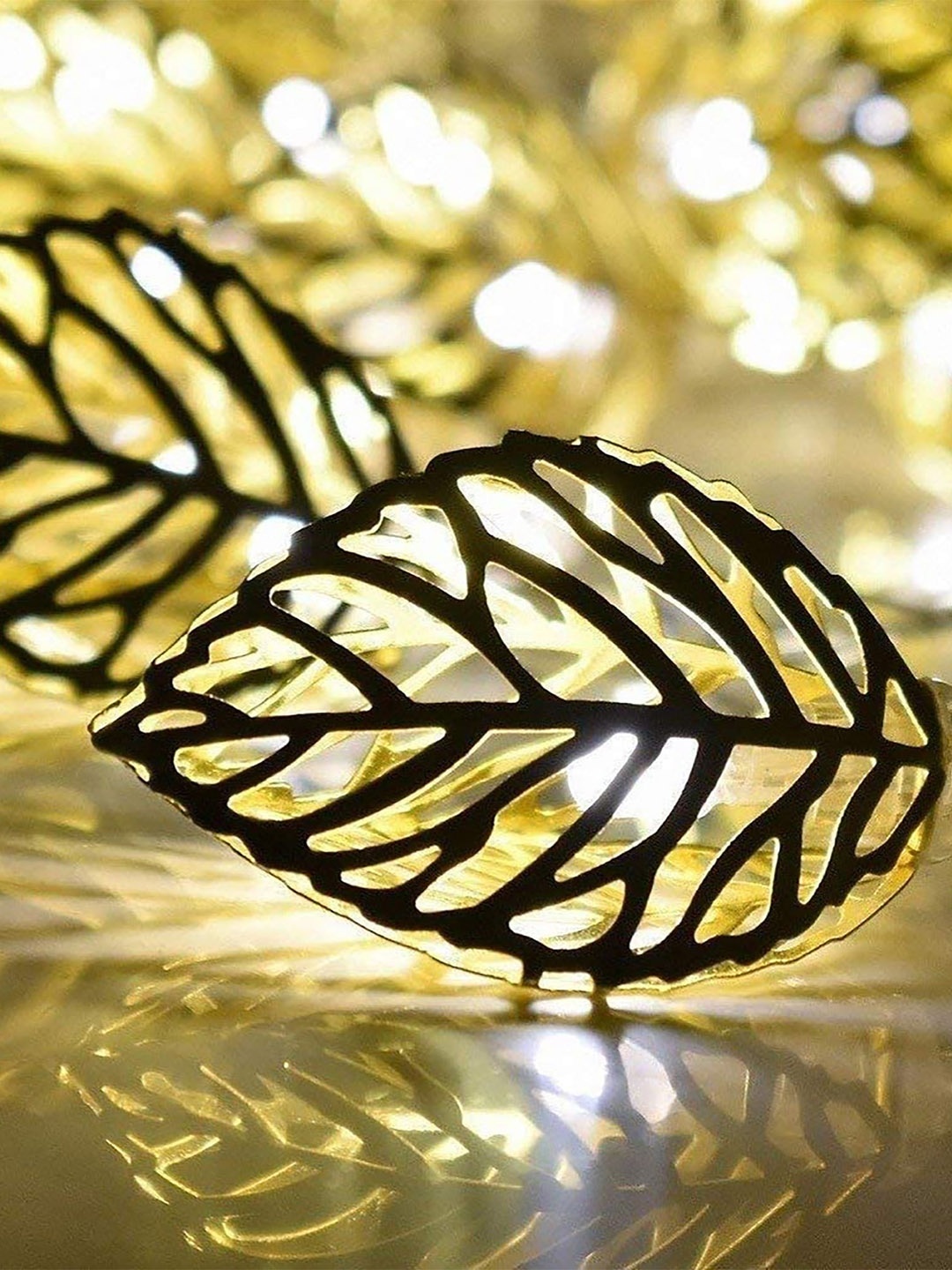 

Homesake Golden Leaf Shaped LED String Lights, Gold