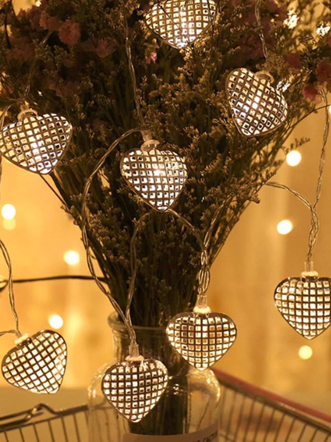 

Homesake Golden Heart Shaped LED Fairy String Lights, Gold
