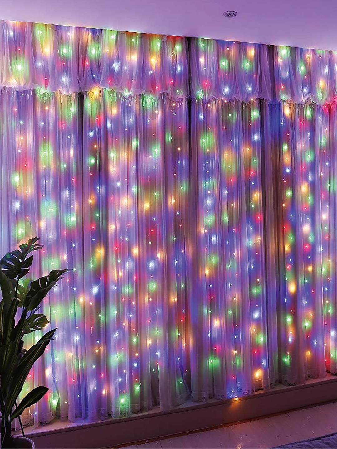 

Homesake Red & Green 8 Modes Curtain Copper String Lights