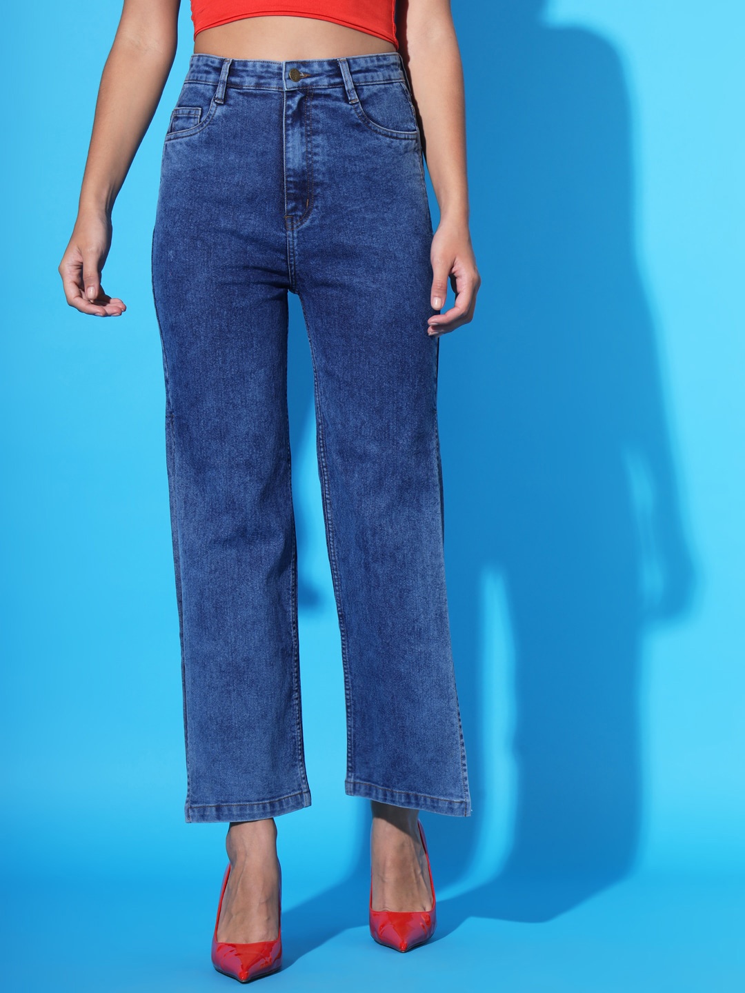 

BAESD Women High-Rise Stretchable Jeans, Blue