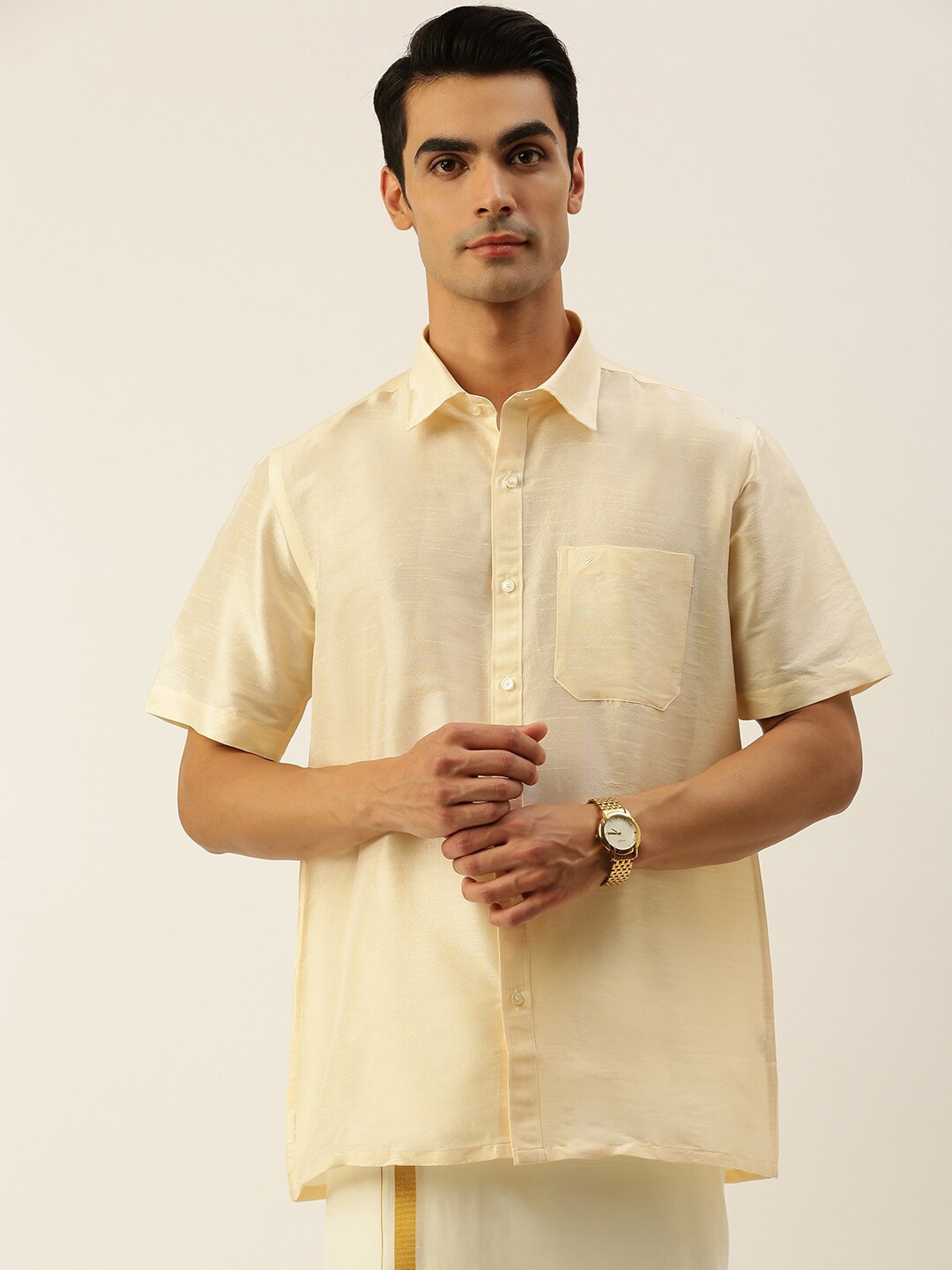 

Viveagham Comfort Opaque Casual Shirt, Off white