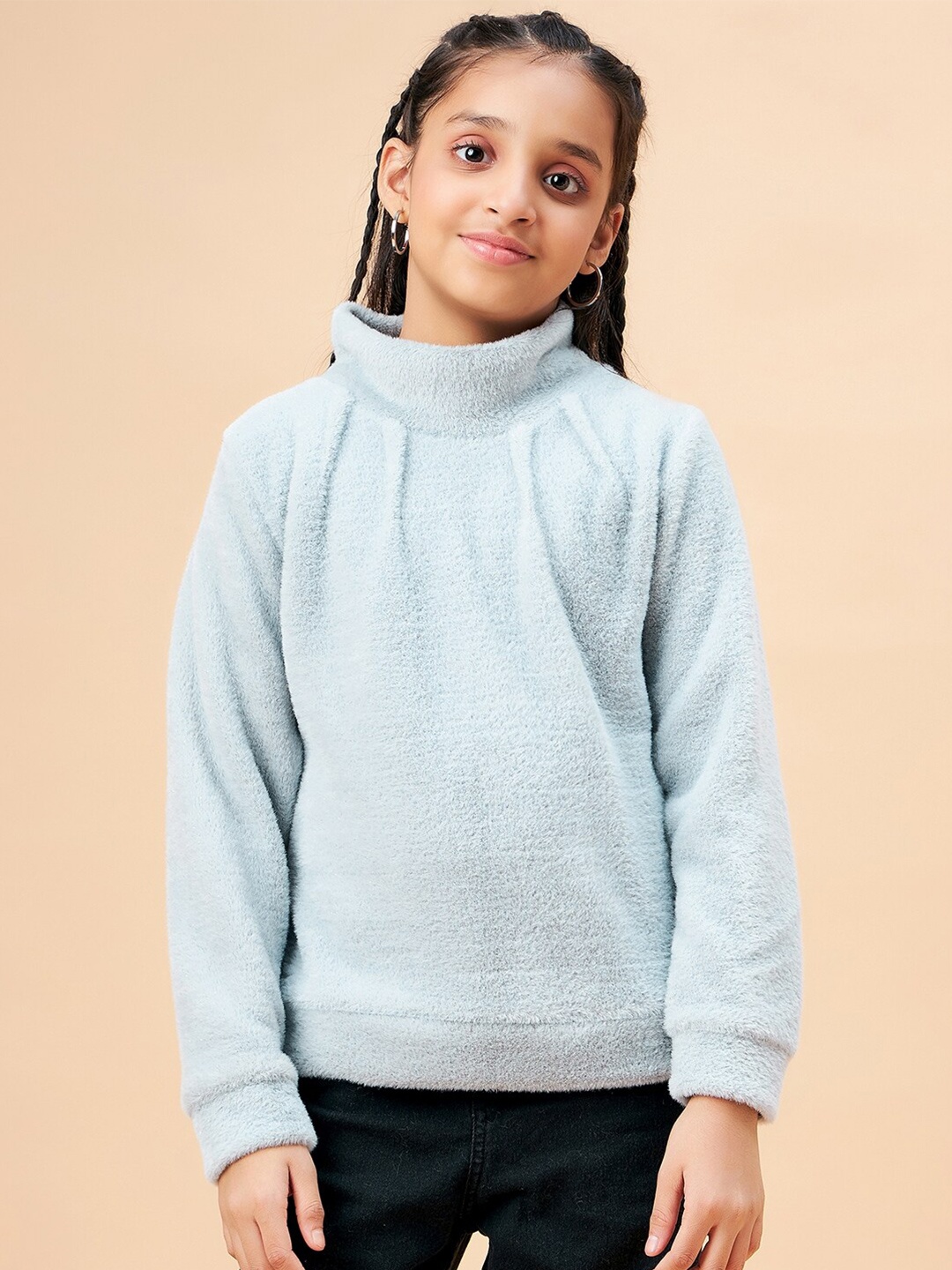 

Ben & Joe Girls High Neck Fleece Sweatshirt, Blue