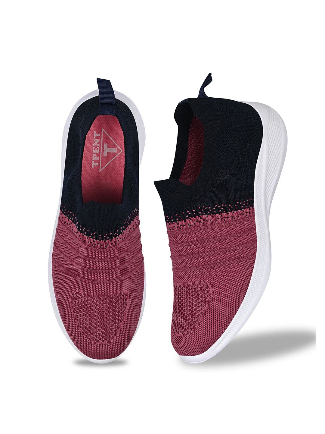 

TPENT Women Colourblocked Slip-On Sneakers, Pink