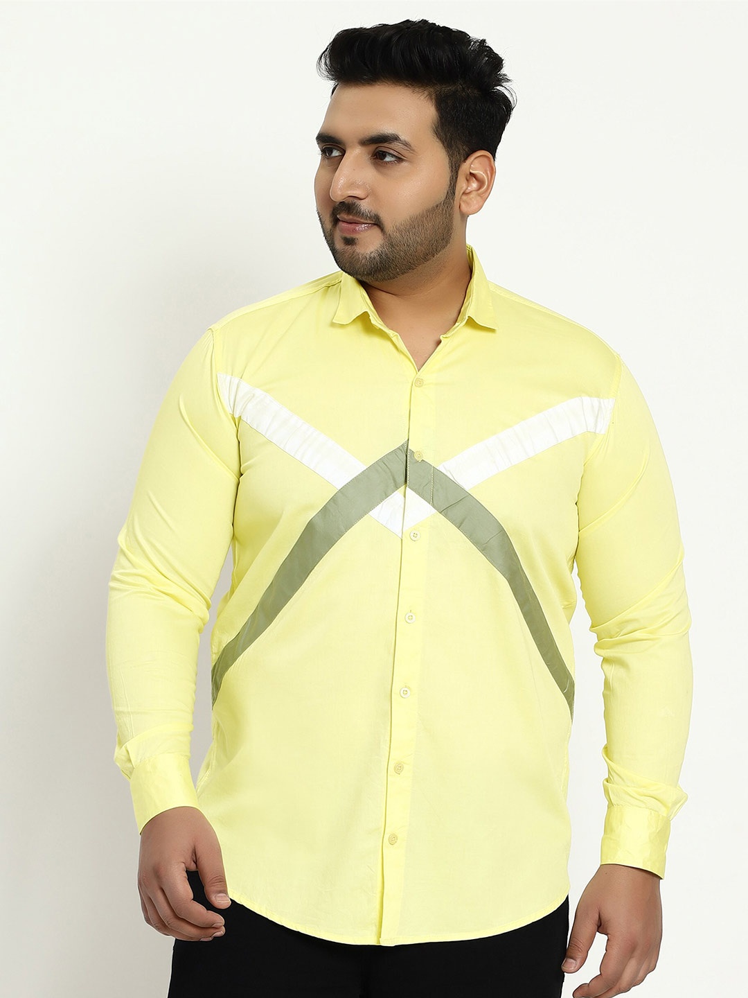 

Toodle Plus Comfort Geometric Printed Satin Cotton Casual Shirt, Yellow
