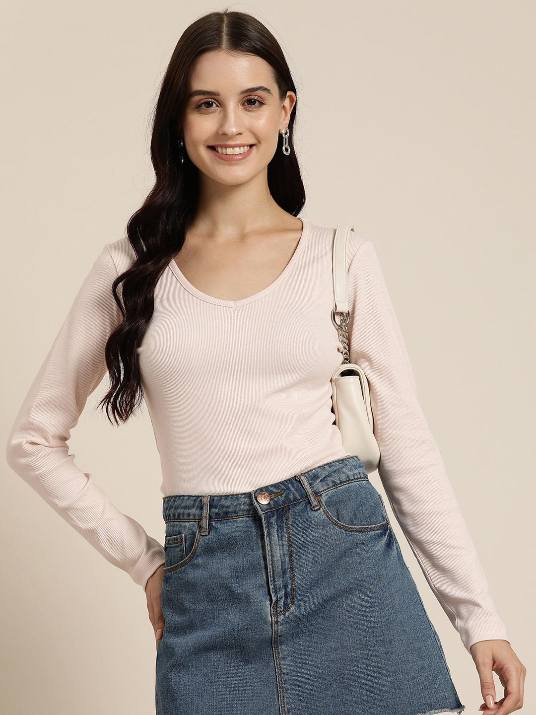 

HERE&NOW Long Sleeves Cotton Top, Rose