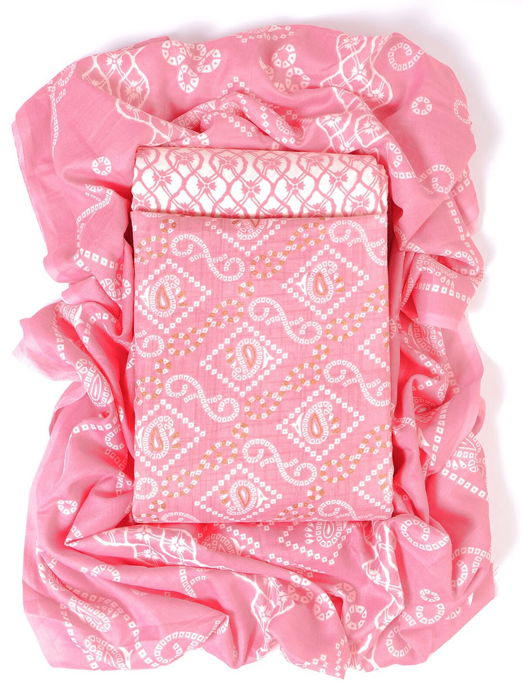 

Sun Fashion And Lifestyle Ethnic Motifs Printed Unstitched Dress Material, Pink