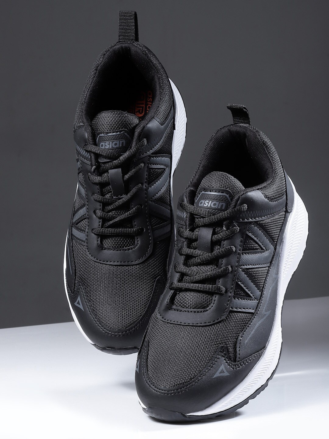 

ASIAN Men TURBO Mesh Running Shoes, Black