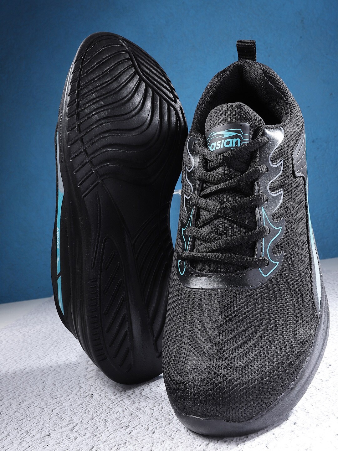 

ASIAN Men ELECTRIC Mesh Running Shoes, Black