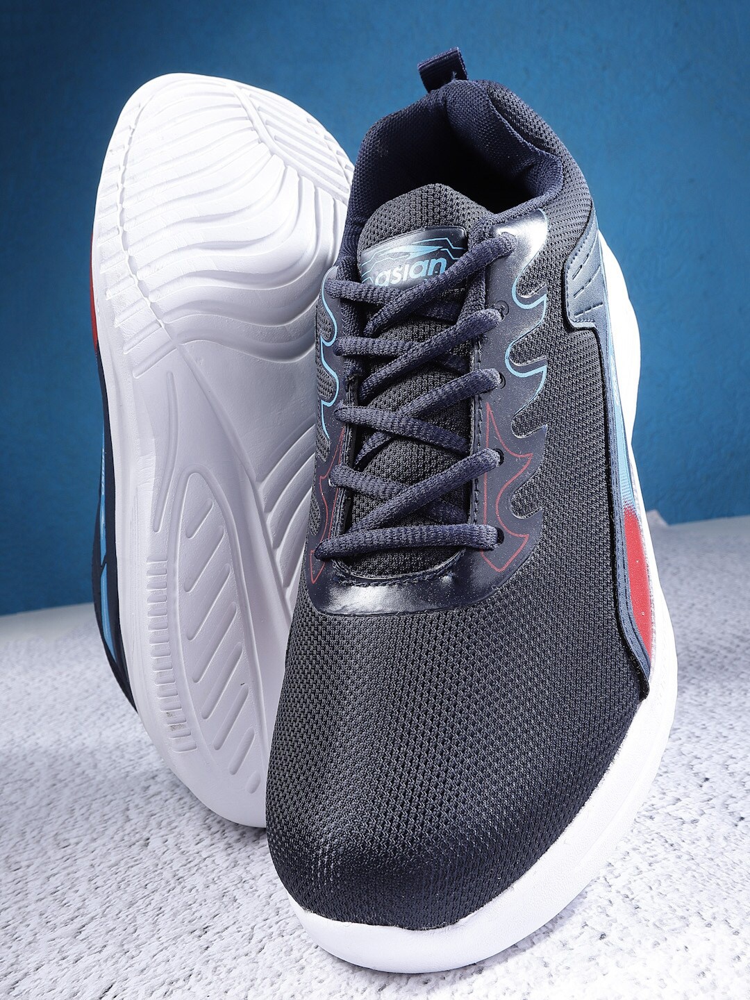 

ASIAN Men Mesh Running Non-Marking Shoes, Navy blue